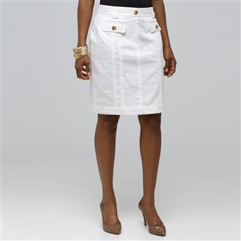 Straight Skirt x0078, White, large