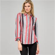 Striped Shirt x0035, Cardinal Red & Black, medium