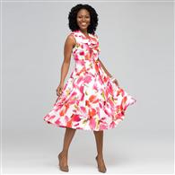 Floral Dress x0068, Hot Pink Combo, medium
