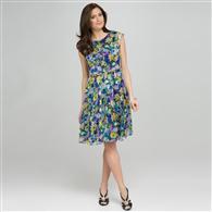 Floral Ruffly Seam Party Dress x0074, Aloe Multi, medium