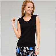Cable Knit Shell x0076, Black, medium