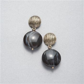Worn Gold Dangle Earring x0077, Gold, large