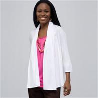Drape Front Cardigan. x0059, White, medium