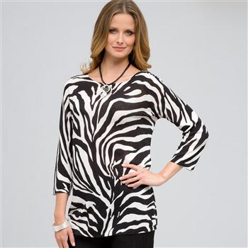 Animal Print Tunic x0036, Black & Sugar, large