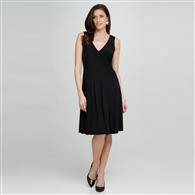 V-Neck Dress (Plus) x0024, Black, medium
