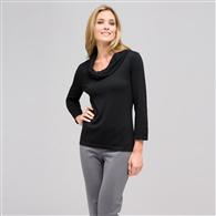 Cowl Neck Sweater x0055, Black, medium