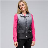 Mock Neck Quilted Vest x0067, Black Multi, medium