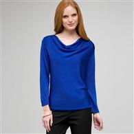 Draped Neck Top x0025, Cobalt, medium