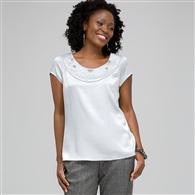 Beaded Jewel Neck Blouse x0086, Frost, medium