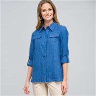 Denim Shirt Jacket x0025, Indigo, medium