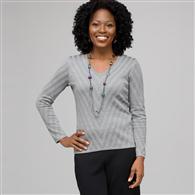 Long Sleeve V-Neck Sweater x0012, Zinc Heather, medium