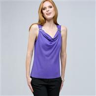 Drape Neck Tank with Buckles. x0018, Spring Violet, medium