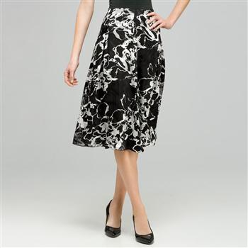Pleated Flare Skirt. x0088, Black & White, large
