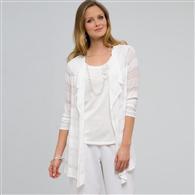 Drape Front Cardigan x0038, White, medium