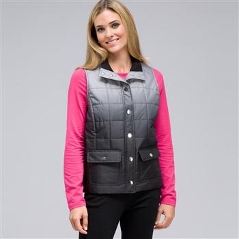 Mock Neck Quilted Vest x0067, , large