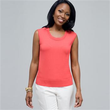 Scoop Neck Shell. x0057, New Coral, large