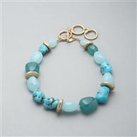 Turquoise and Gold Necklace x0025, Gold, medium
