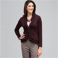 Braid Trimmed Cardigan x0053, Black Multi, medium