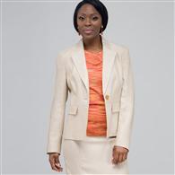 Jewel Neck Jacket. x0095, Chino & Ivory, medium