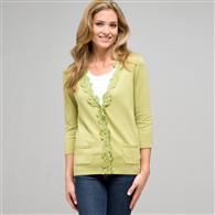 Lace Trimmed Cardigan x0052, spring bud, medium