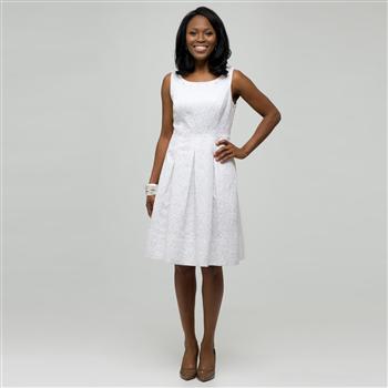 White Dress with Jewel Neckline x0026, White, large