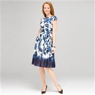 Blurred Leaf Floral Wrap Dress x0027, Ivory Multi, medium