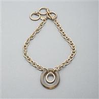 Double Hoop Long Necklace x0098, Gold, medium