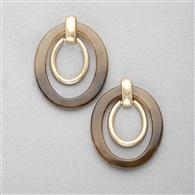 Double Hoop Clip On Earring x0012, Gold, medium