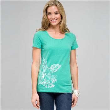 Short Sleeve Crew Neck x0025, seagrass & white, large