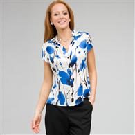Floral Cap Sleeve Blouse x0059, Ivory Multi, medium