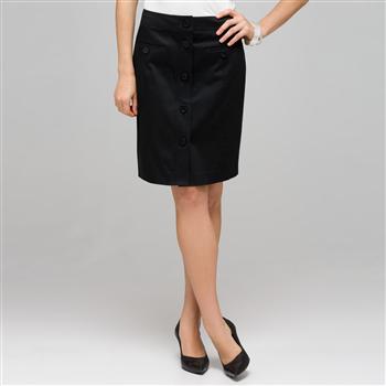 Button Front Skirt x0043, Black, large