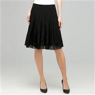 Pleated Skirt With Embroidery. x0086, Black, medium