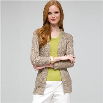 Open Front Cardigan x0017, Stone, large