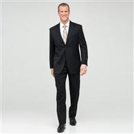 Black Single Pleat Athletic Fit Wool Suit x0016, Black, medium