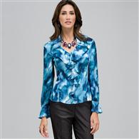 Ruffled Blouse x0051, Seabreeze Multi, medium