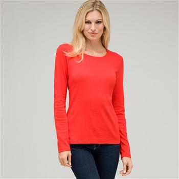 Long Sleeve Crew Neck x0011, Fire Red, large