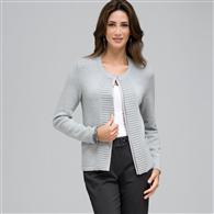 Rib Trim Cardigan x0055, Grey Heather, medium