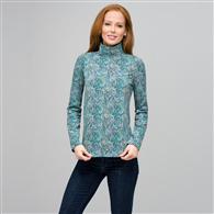 Paisley Turtleneck Top x0052, Multi, medium