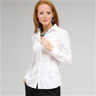 Long Sleeve Seamed Shirt x0061, White, medium