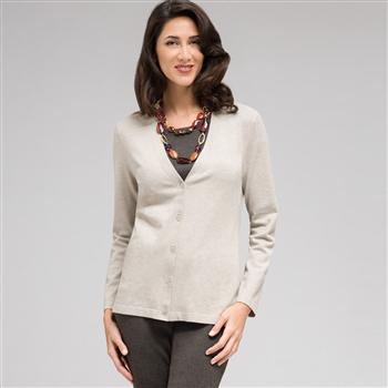 Long Sleeve Cardigan x0066, Light Caraway Heather, large