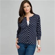 Polka Dot Cardigan x0094, swiss navy & white, medium