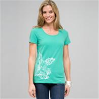 Short Sleeve Crew Neck x0025, seagrass & white, medium
