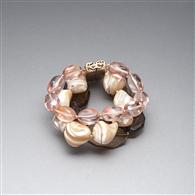 Pink and Brown Bracelet x0014, Gold, medium