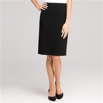 Washable Wool Classic Straight Skirt x0096, Black, large