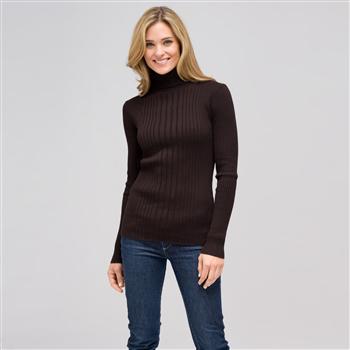 Long Sleeve Turtle Neck x0047, Espresso, large