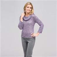 Tweed Cowl Neck Sweater x0025, Light Zinc Multi, medium