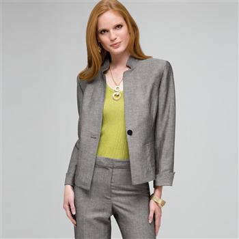 Washable Linen 2 Pocket Jacket x0048, , large