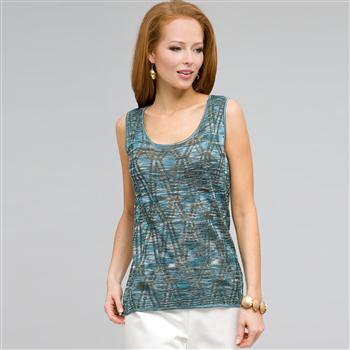 Sleeveless Shell x0072, Multi, large