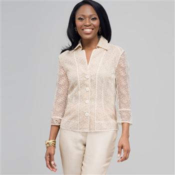 Floral Print Shirt Jacket. x0094, Ivory Multi, large
