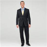 Charcoal Single Pleat Striped Wool Suit x0086, Charcoal, medium